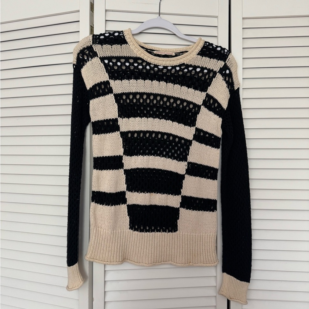 Rebecca Taylor Sz Small Black and White Sweater